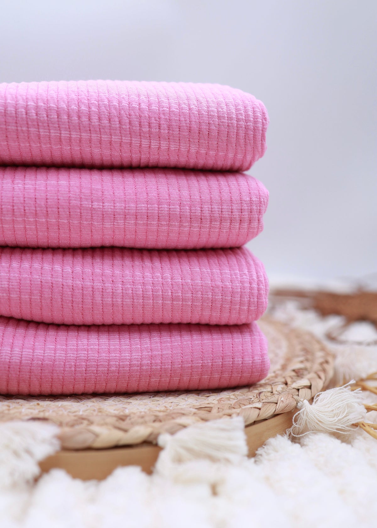 (Luxury Rib Knit) BubbleGum Pink