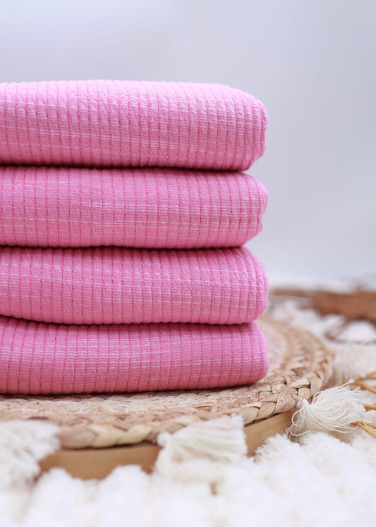 (Luxury Rib Knit) BubbleGum Pink