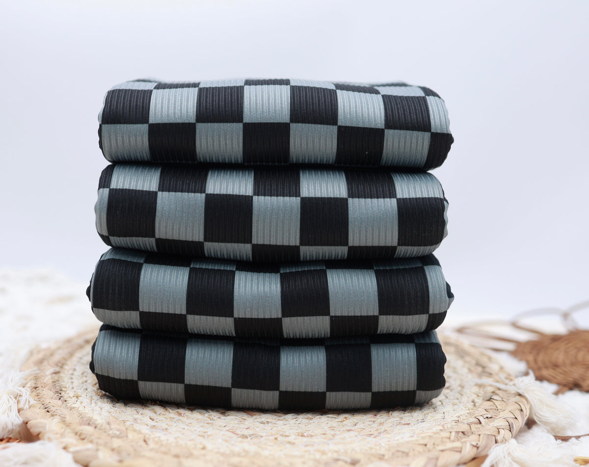(Rib) Checkered 2Tone Black
