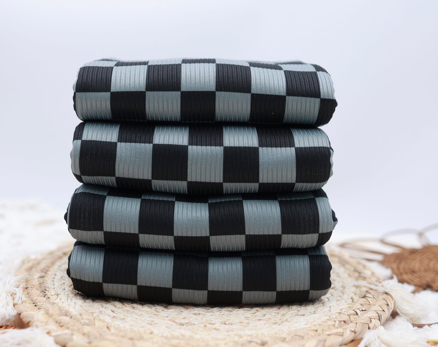 (Rib) Checkered 2Tone Black
