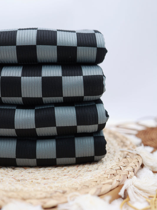 (Rib) Checkered 2Tone Black