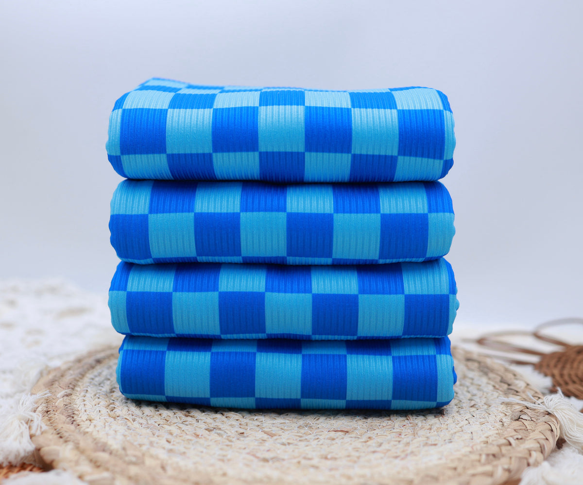 (Rib) Checkered 2Tone Blue