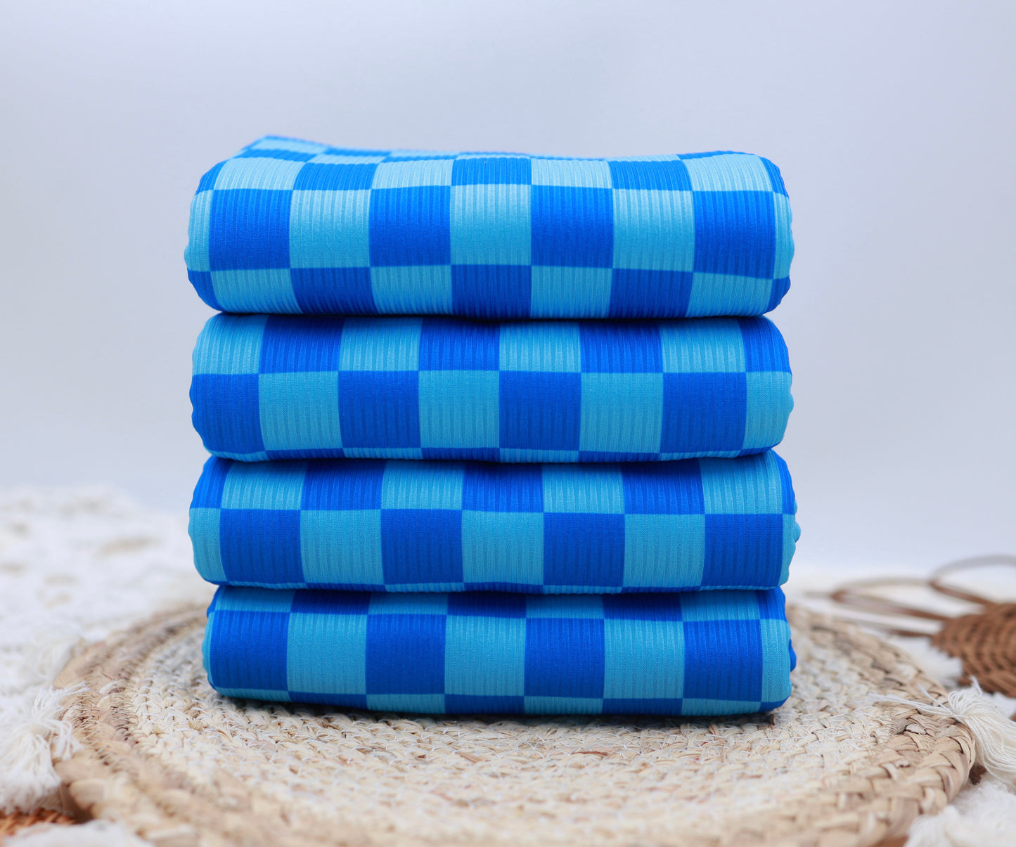 (Rib) Checkered 2Tone Blue