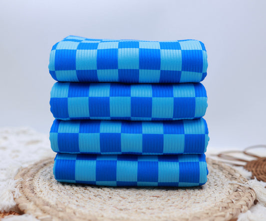 (Rib) Checkered 2Tone Blue