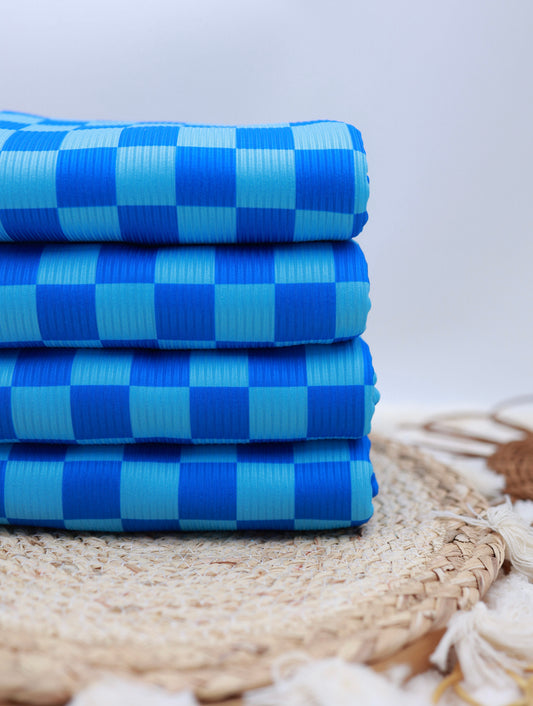 (Rib) Checkered 2Tone Blue