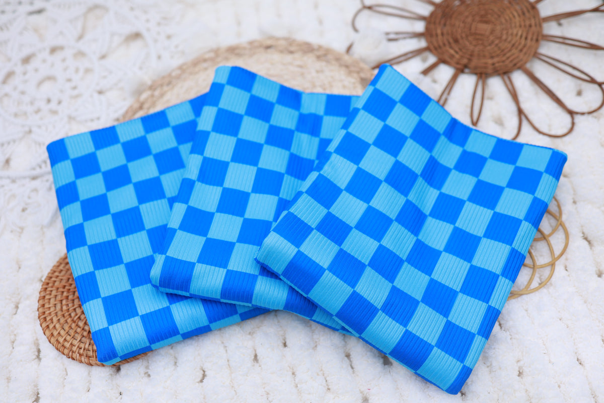 (Rib) Checkered 2Tone Blue