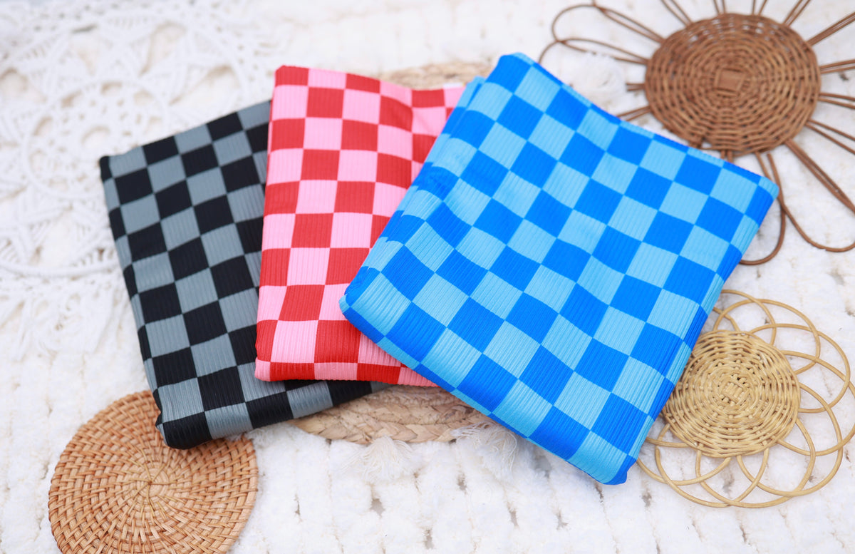 (Rib) Checkered 2Tone Blue