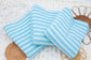 (Comfy Towel Knit) BubbleGum Blue Stripes