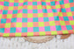 (Swim Knit) Neon Multi Color Checkered