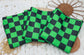 (Swim Knit) Green & Black Checkered
