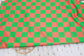 (Swim Knit) Neon Green/Orange Checkered