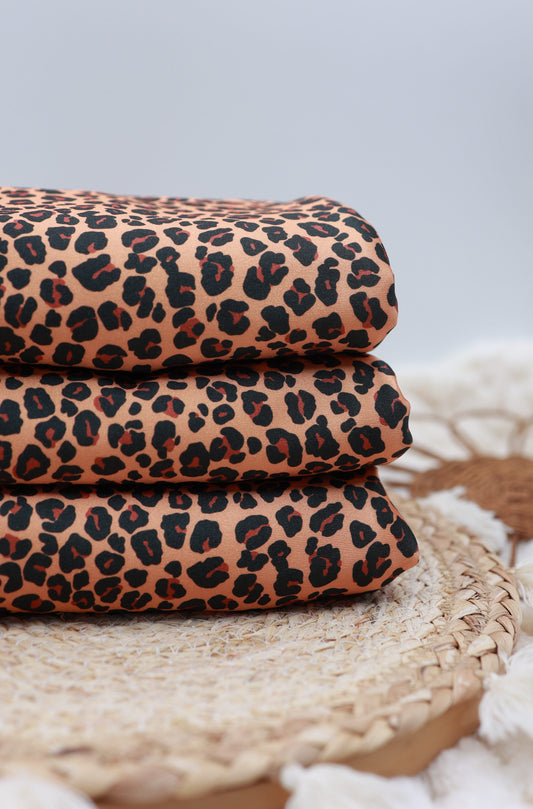 (Swim Knit) Brown Leopard