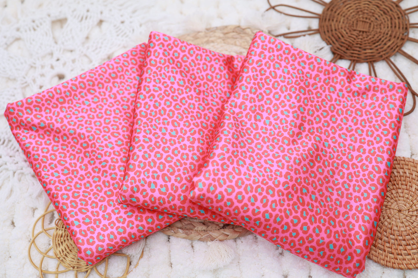(Swim Knit) Neon Pink Leopard