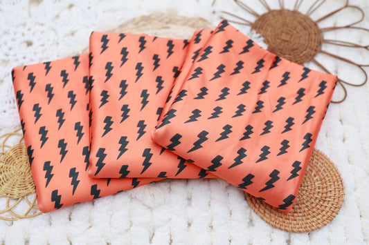 (Swim Knit) Neon Orange Lightning Bolt