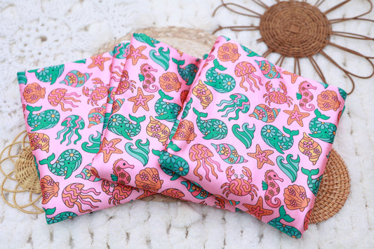 (Swim Knit) Sea Animals On Pink