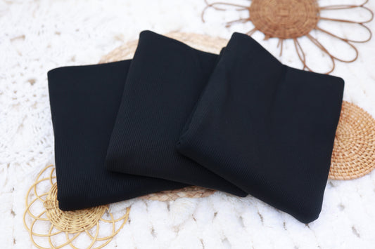 2x2 Rib Solid Black