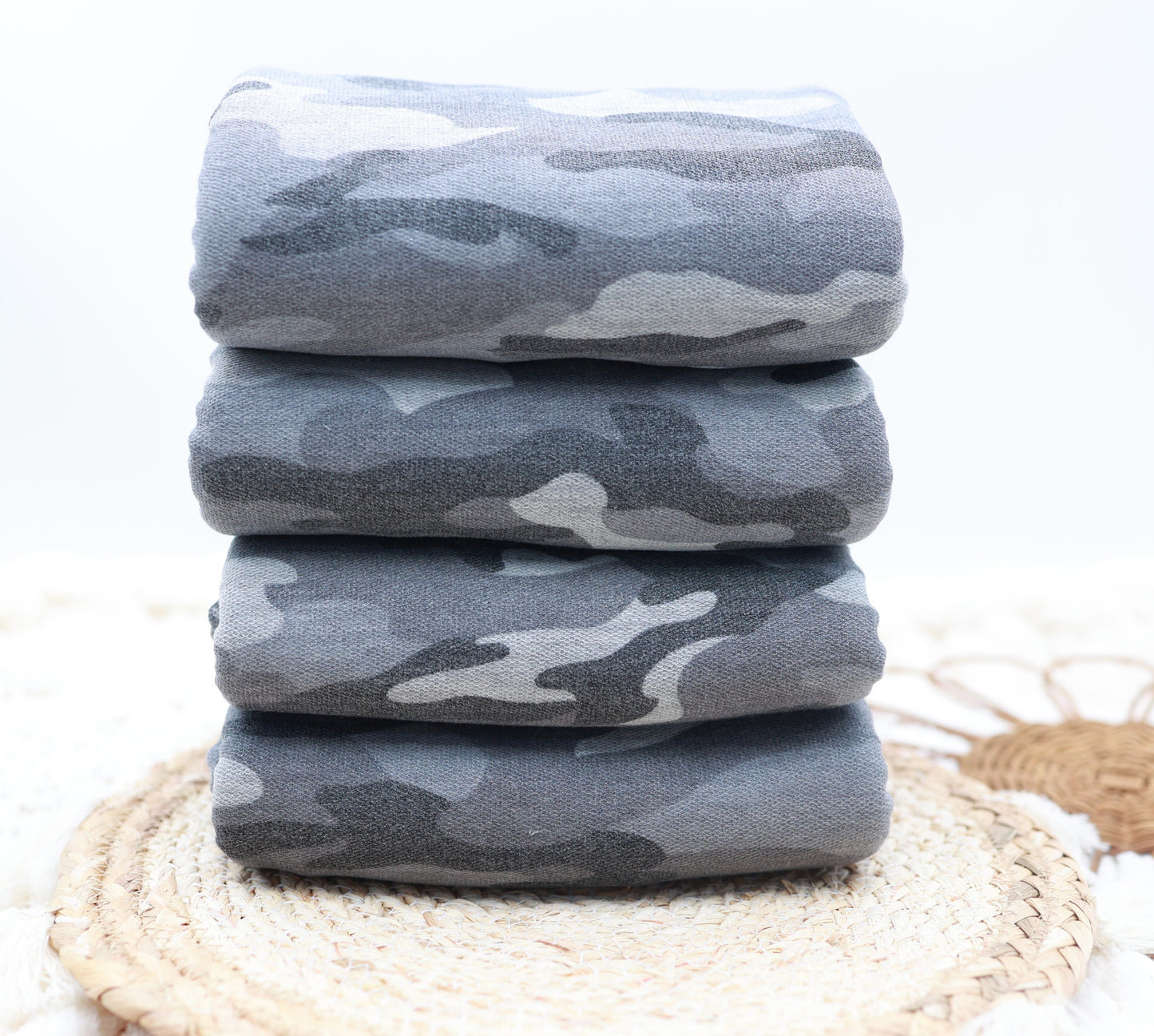 (French Terry) Woodland Gray Camo