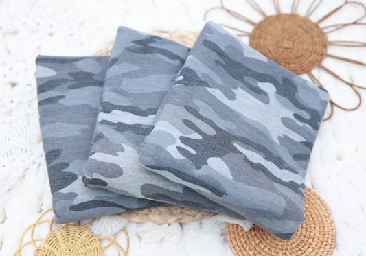 (French Terry) Woodland Gray Camo