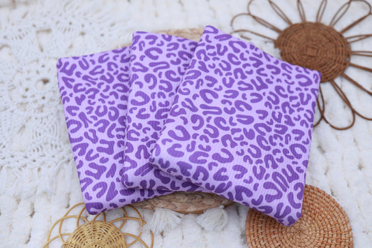(4X2 Rib) Bright Purple Leopard
