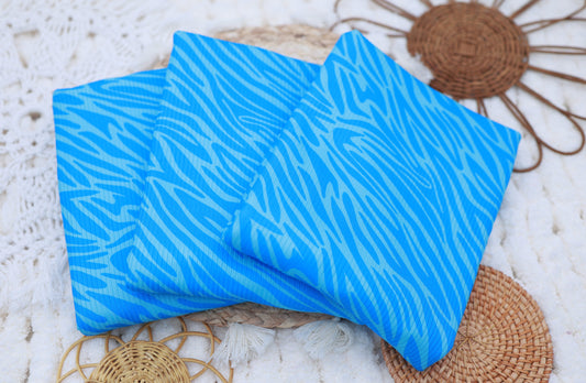 (4X2 Rib) Bright Blue Zebra