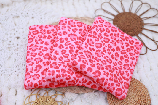 (4X2 Rib) Bright Pink Leopard