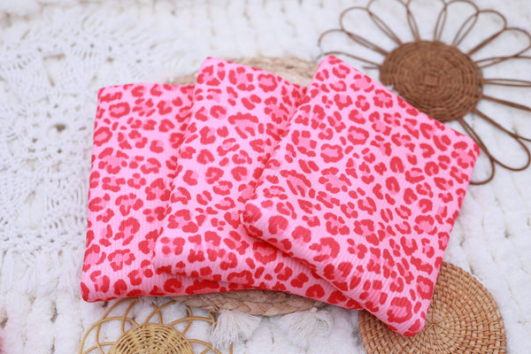 (4X2 Rib) Bright Pink Leopard