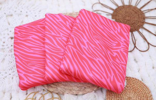 (4X2 Rib) Bright Pink Zebra