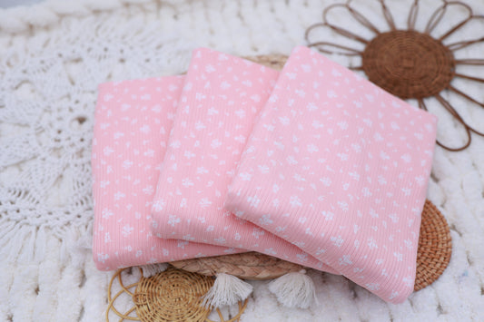 (4X2 Rib) Ditsy Daisy On Blush