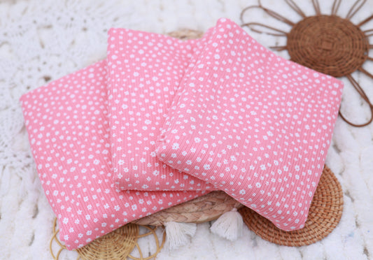 (4X2 Rib) Ditsy Daisy On Pink