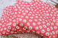 (4X2 Rib) Coral With White Daisy