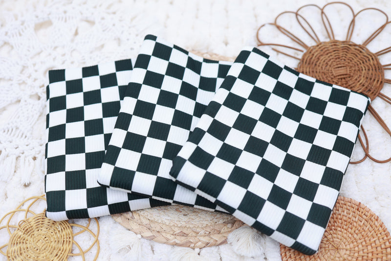 (Rib) Checkered Black & White