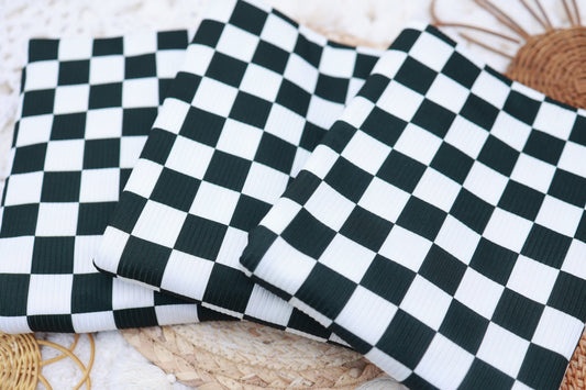 (Rib) Checkered Black & White