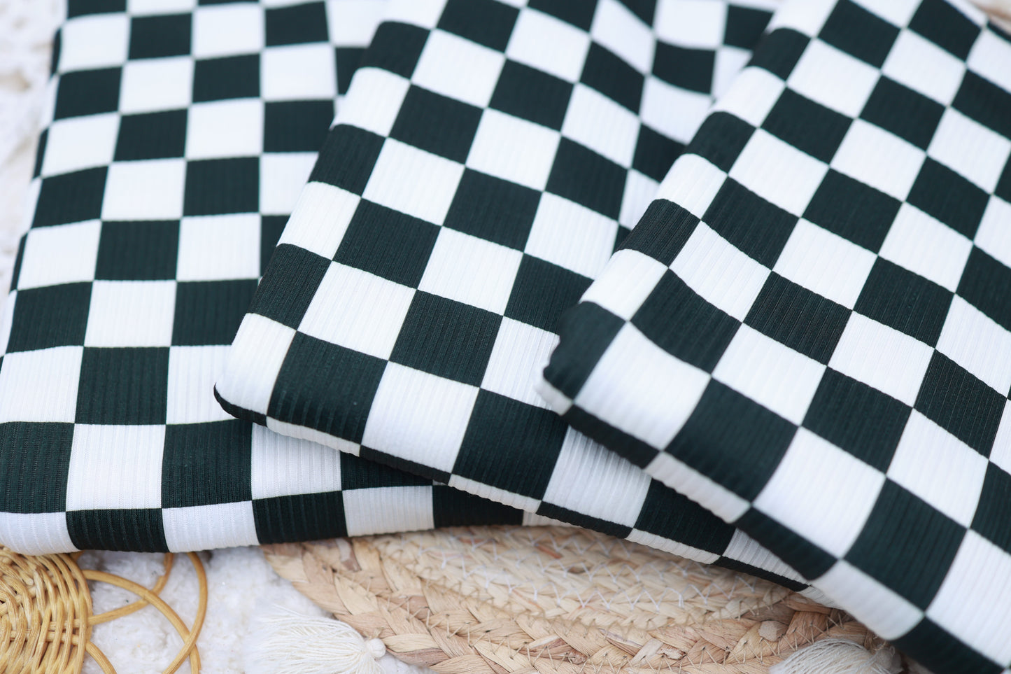 (Rib) Checkered Black & White