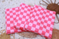 (Rib) Checkered 2Tone Pink