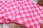 (Rib) Checkered 2Tone Pink