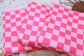 (Rib) Checkered 2Tone Pink