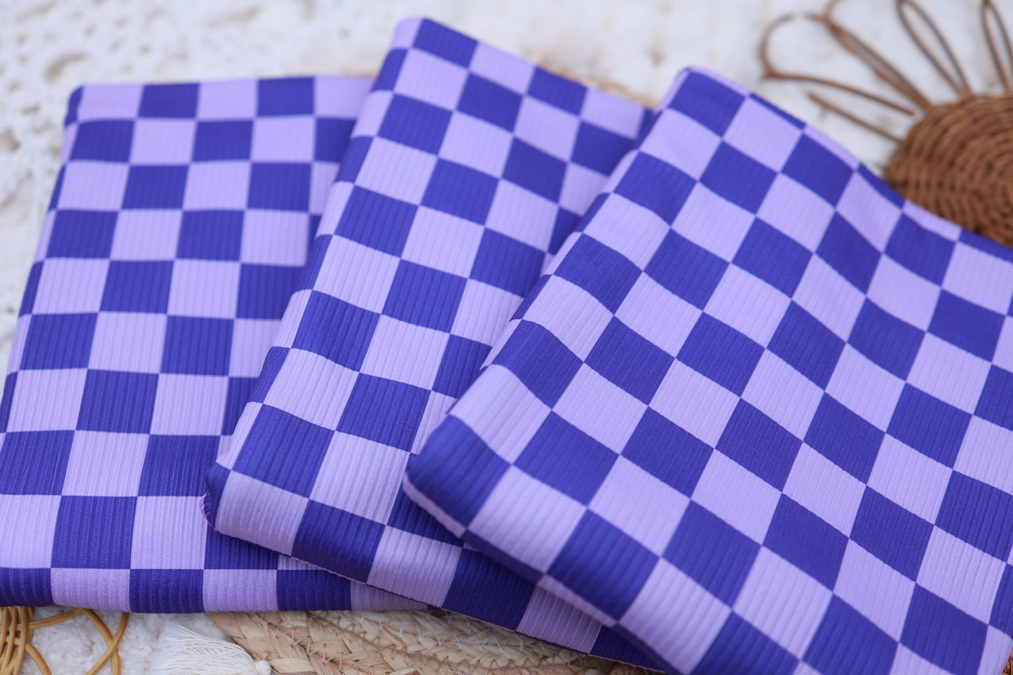 (Rib) Checkered 2Tone Purple