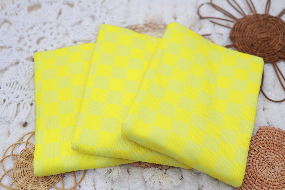 (Rib) Checkered 2Tone Yellow