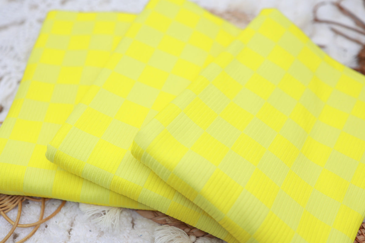 (Rib) Checkered 2Tone Yellow