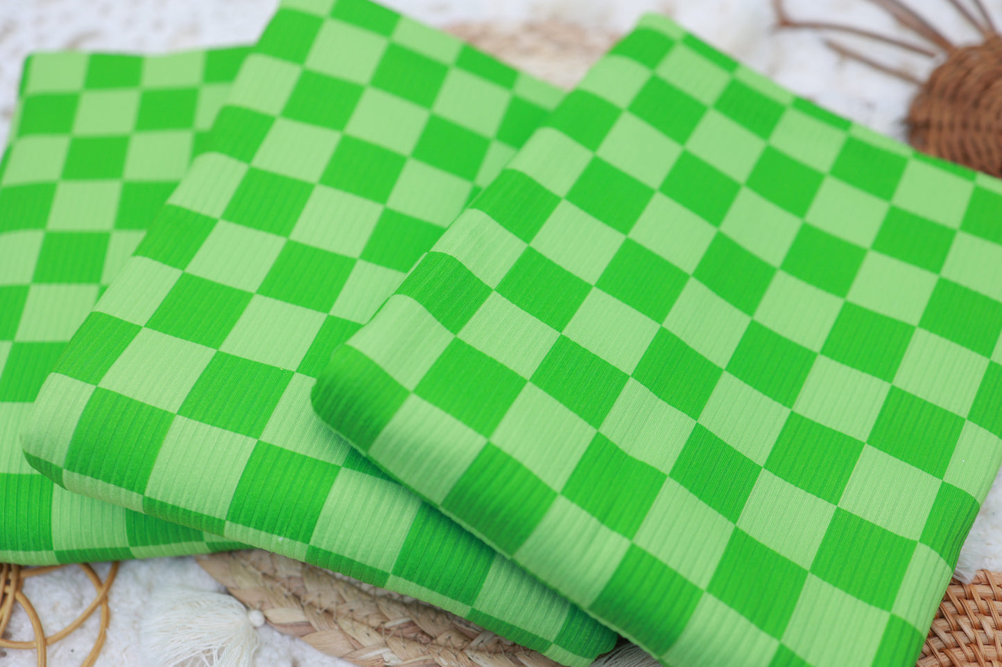 (Rib) Checkered 2Tone Green