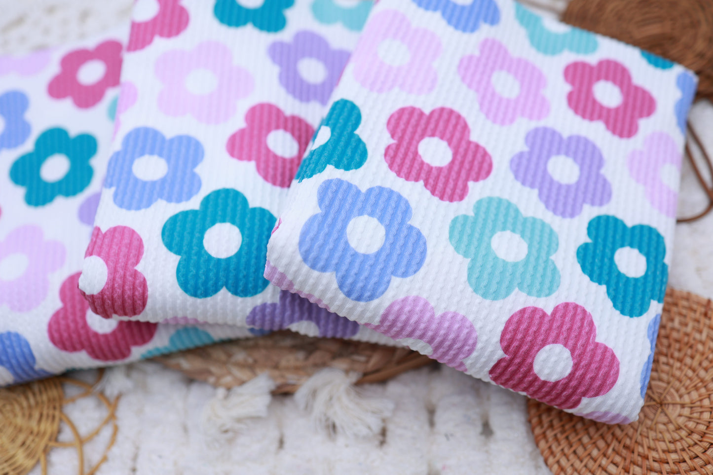 (Urban Rib) Bright Florals Purple/Pink/Teal/Mint