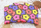 (Rib) Bright Florals On Leopard Purple/Orange/Pink/Yellow