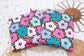 (Rib) Bright Florals On Leopard Purple/Pink/Teal/Mint