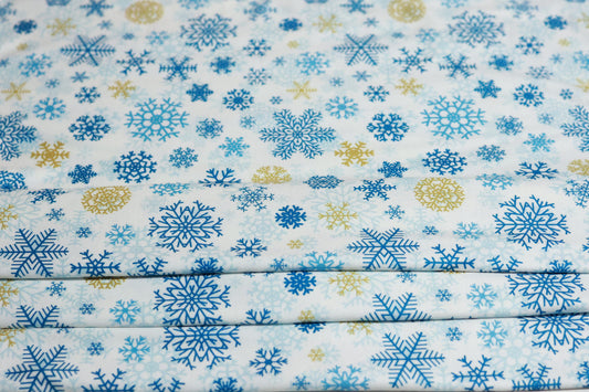 (DBP) Christmas Blue & Gold Snowflakes