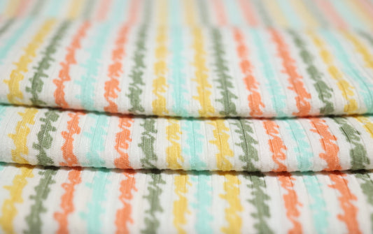 (Rib) Wiggly Stripe Mint/Gold