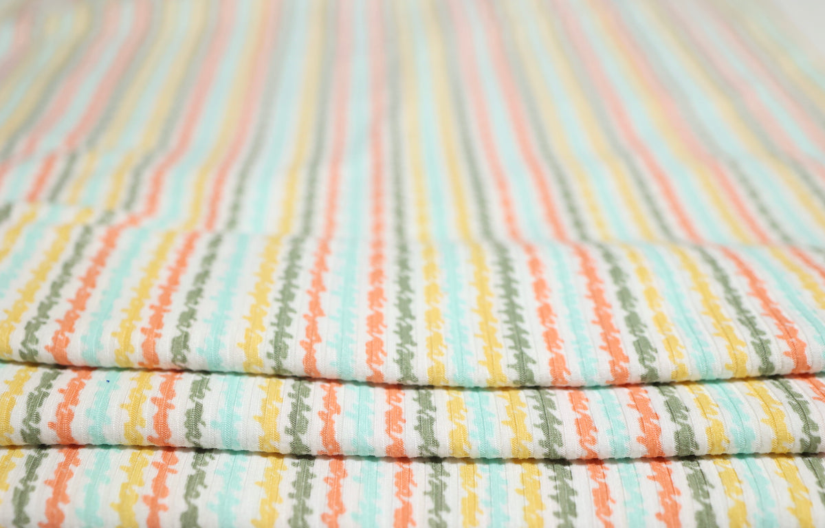 (Rib) Wiggly Stripe Mint/Gold