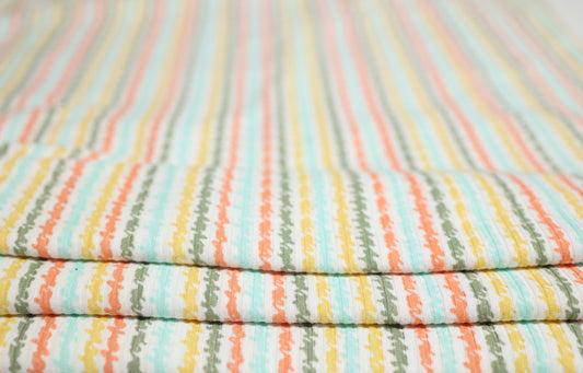 (Rib) Wiggly Stripe Mint/Gold