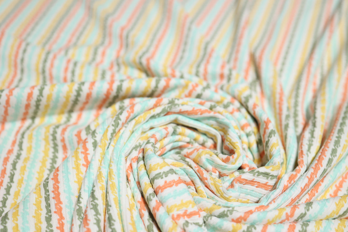 (Rib) Wiggly Stripe Mint/Gold