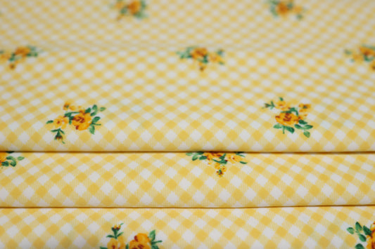 (Swim) Gingham Floral Yellow