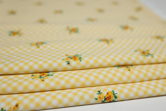 (Swim) Gingham Floral Yellow